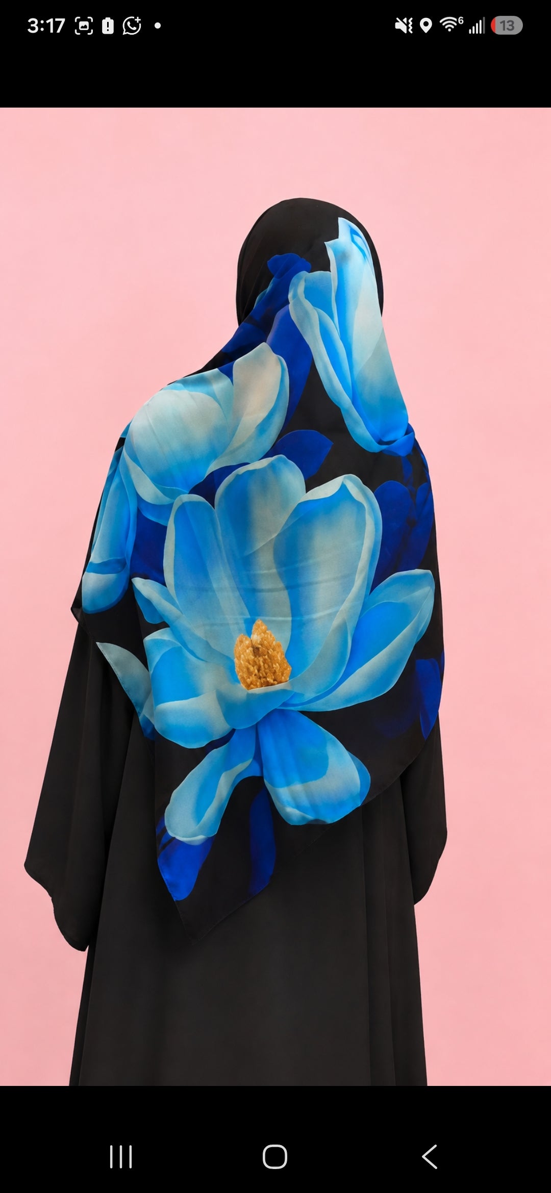 LightSilk Blue and Black Floral Esharp