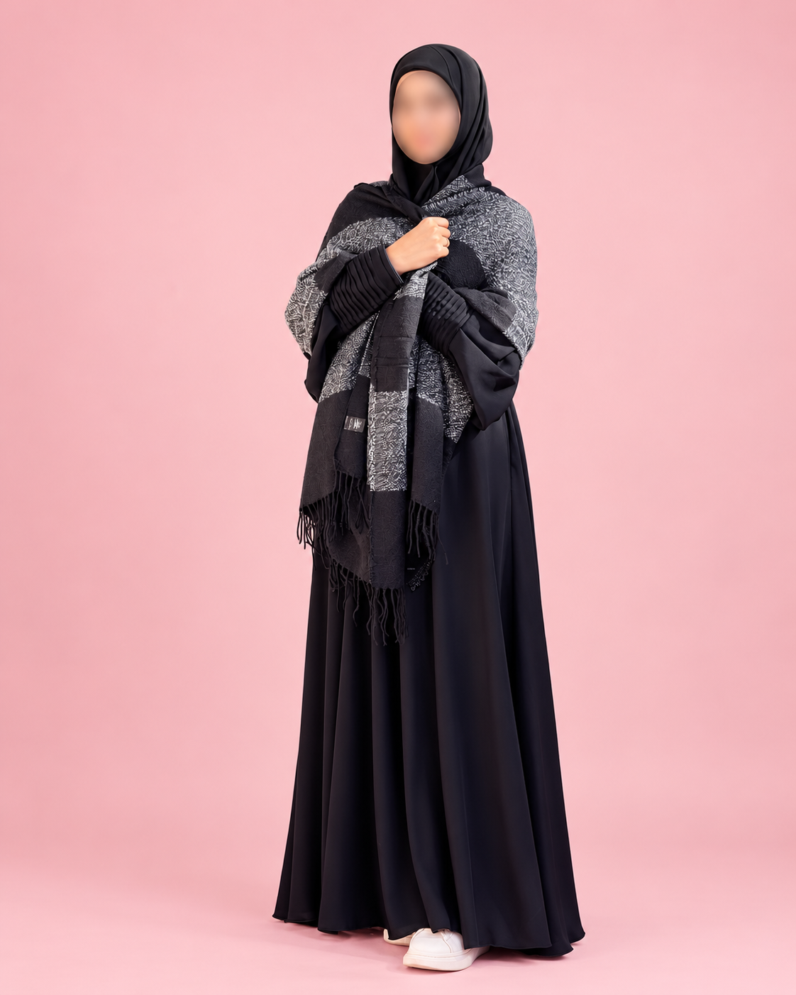 Winter Shal, gray and black
