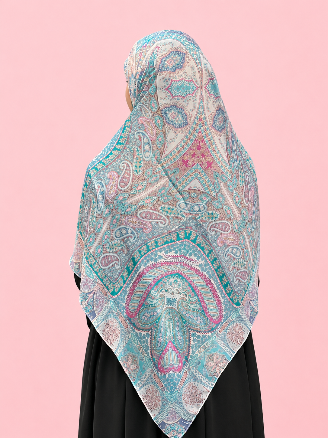 SilkSatin Esharp with Blue Green and Kashmir Design