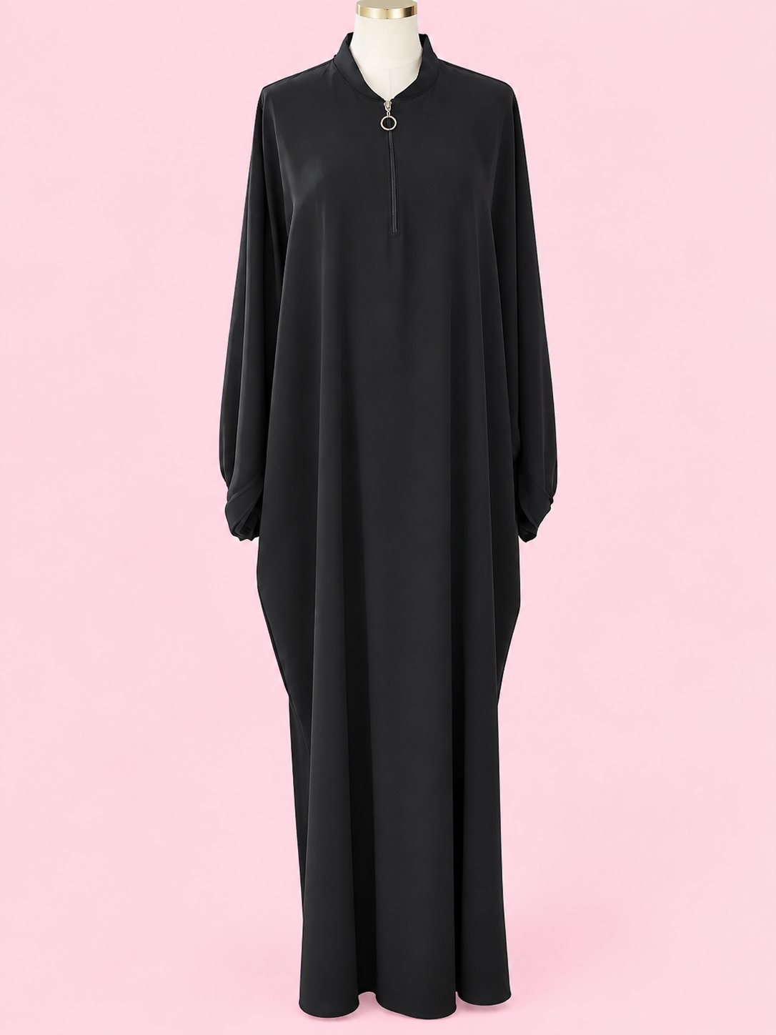 Silk Butterfly Abaya with Lace Design on Sleeves