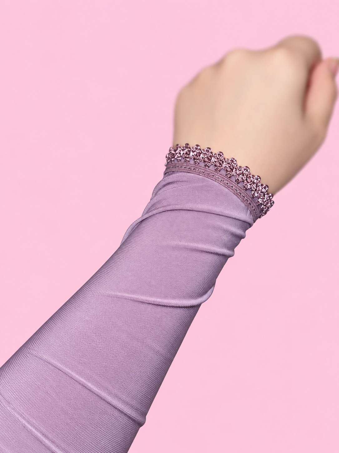 Purple Sleeves with Thin Lace Edges