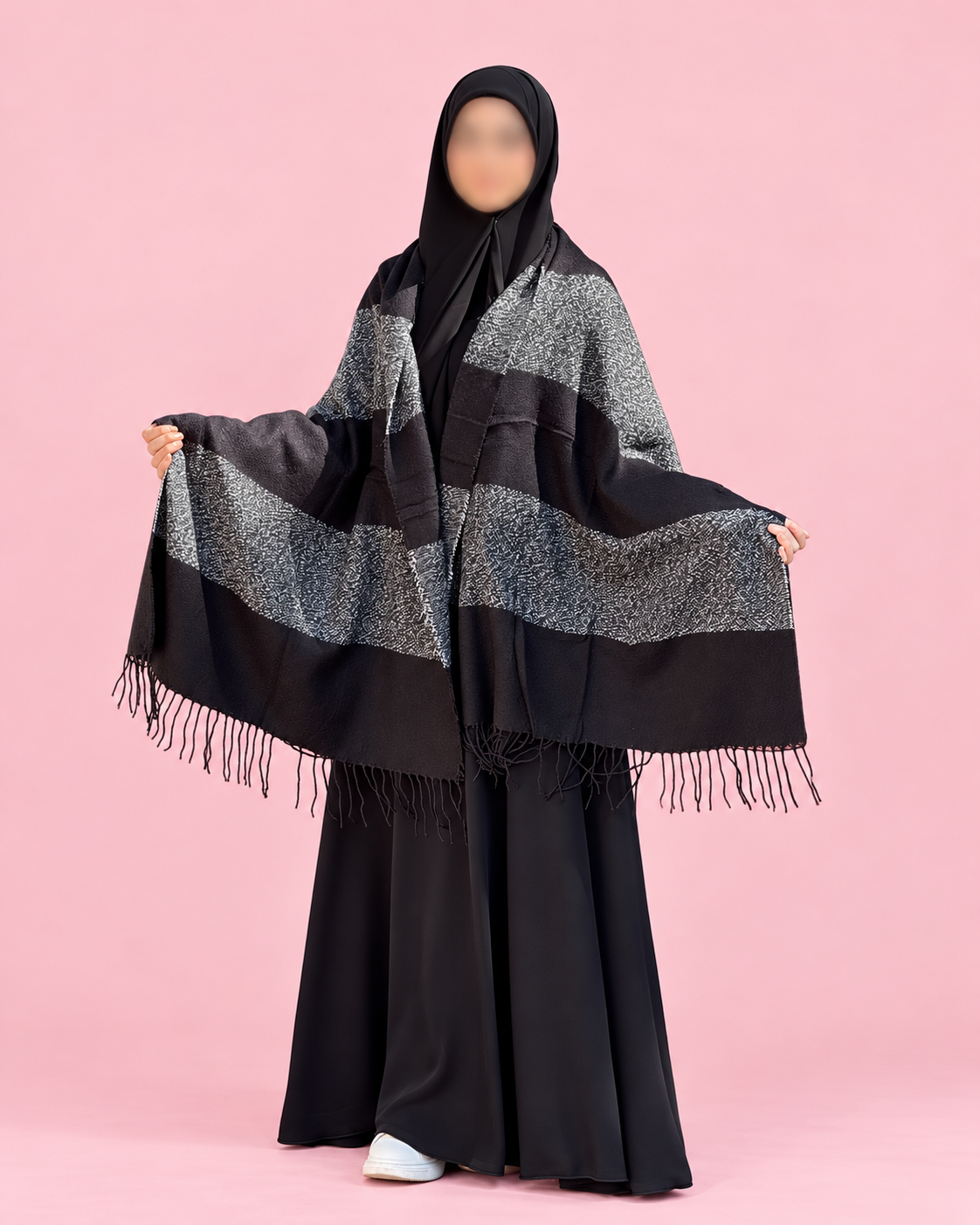 Winter Shal, gray and black