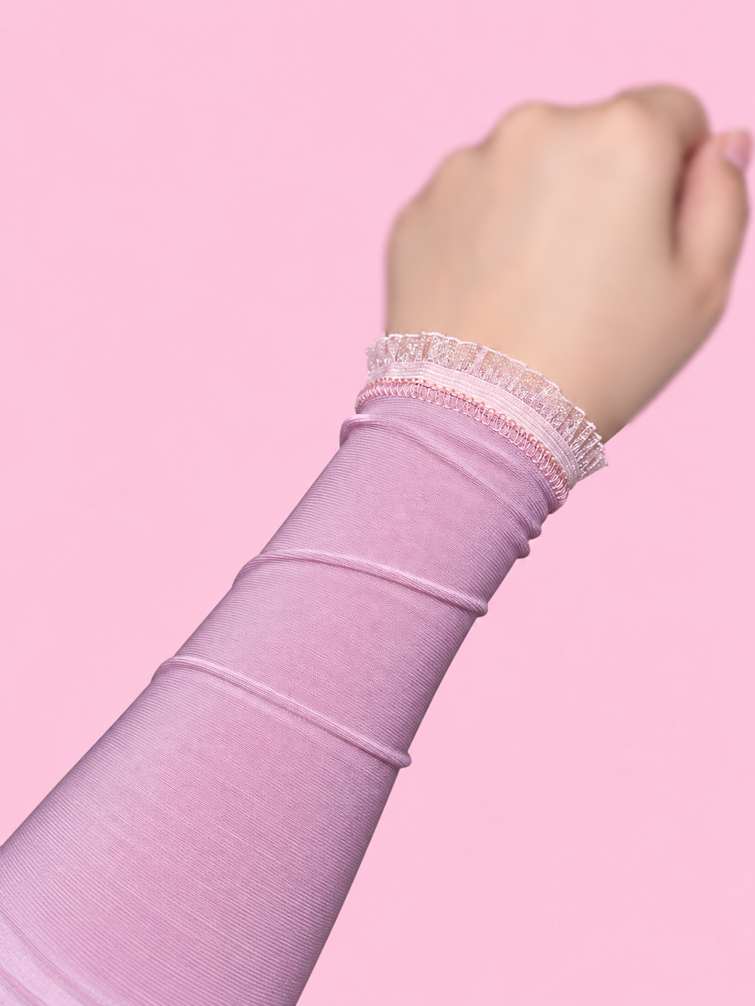 Pink sleeves with Thin Ruffled Edges