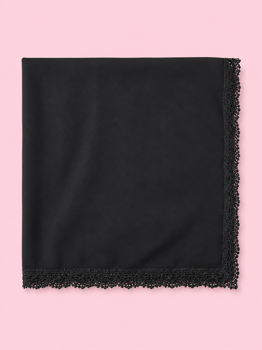 Black Crepe Esharp with Thin Dantelle
