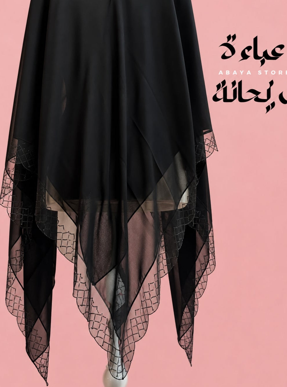 Kashkha- Black Soft Crepe Esharp with Embezzled lace Grid Design