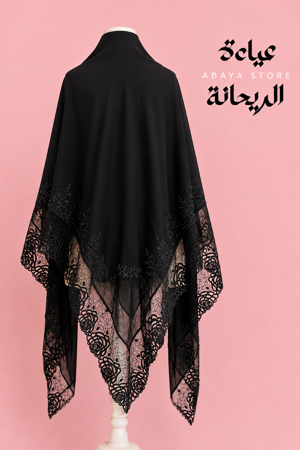 Kashkha- Black Soft Silk Esharp with Embezzled Roses